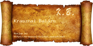 Krasznai Balázs névjegykártya