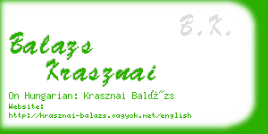 balazs krasznai business card